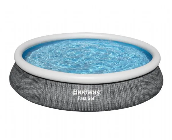 Fast Set Pool Grå 9.677L 457x84 cm Bestway Pool och pool 57313A