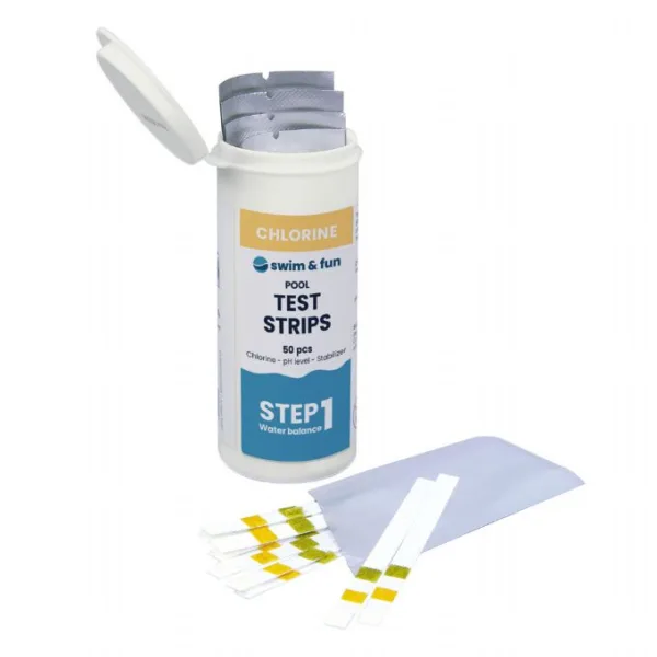 Test Strips Chlorine/pH/Stabilizer 50pcs Swim & Fun 1537